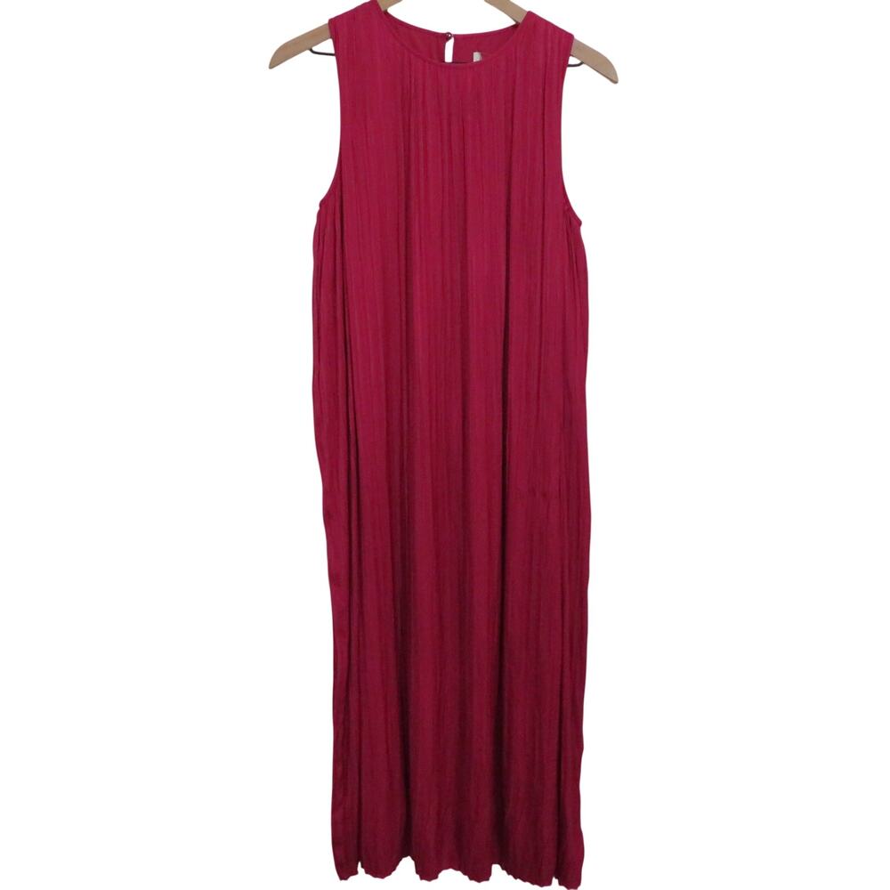Banana Republic Women Sz S Elegant Berry Crystal Pleated Midi Dress